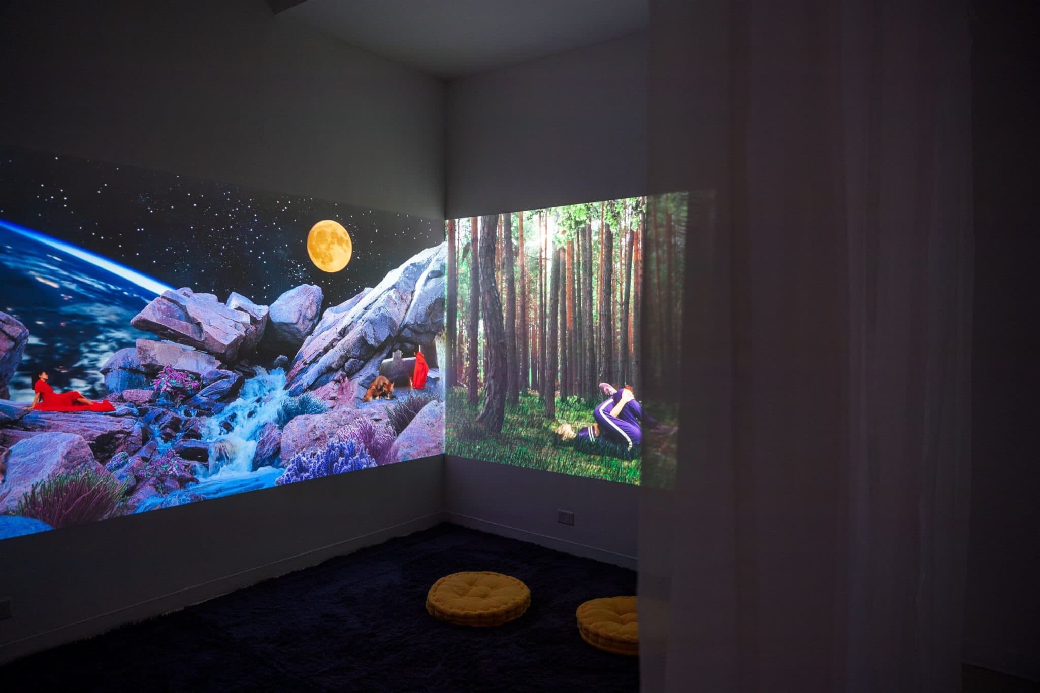 Installation view of “Allison Maria Rodriguez: Legends Breathe” on view at the Montserrat College of Art Gallery